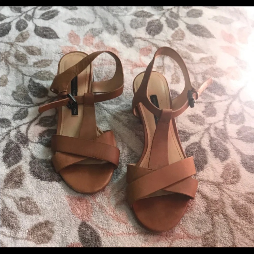 French Connection Tan Sandal Heels